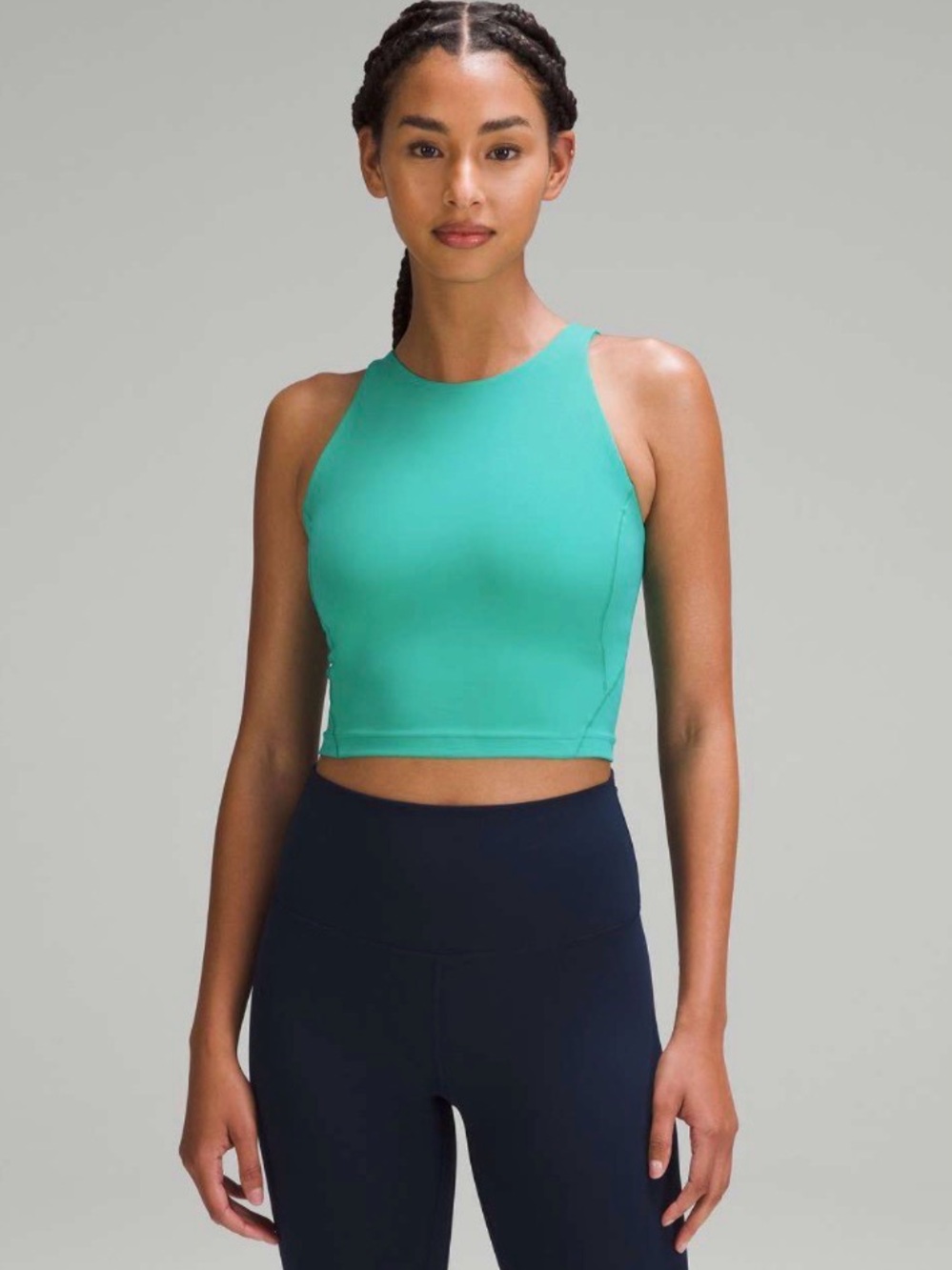lululemon athletica Teal High-Neck Crop Sports Bra